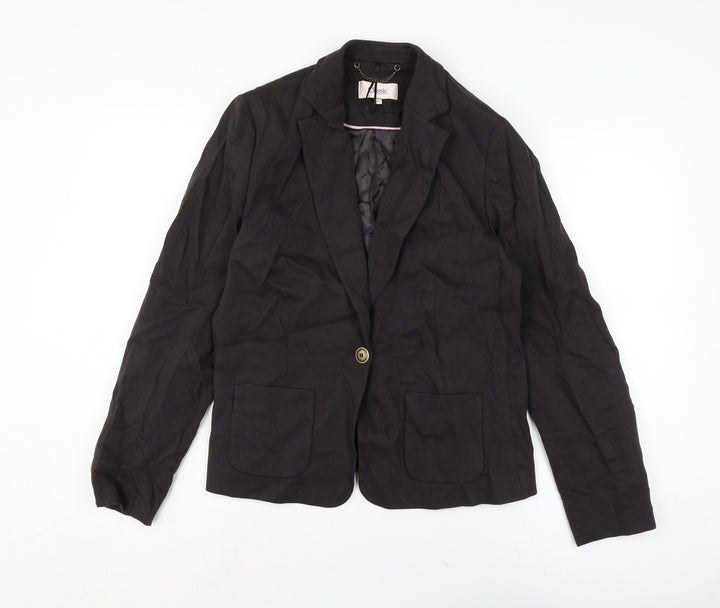 Marks and Spencer Womens Black Jacket Size 16 Button