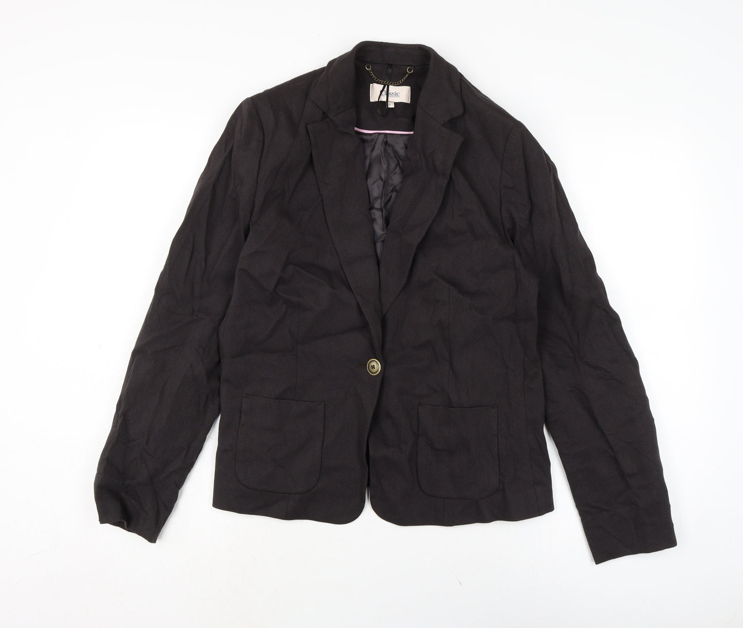 Marks and Spencer Womens Black Jacket Size 16 Button
