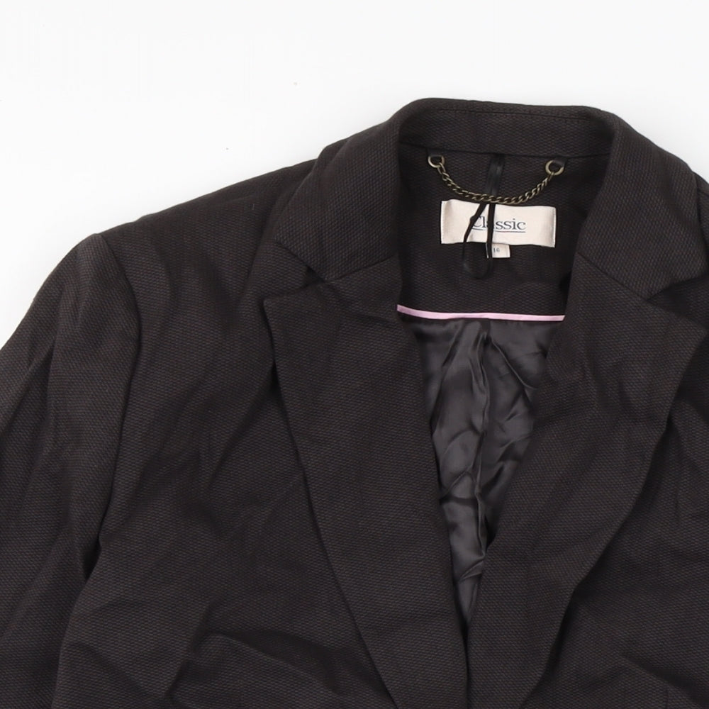 Marks and Spencer Womens Black Jacket Size 16 Button