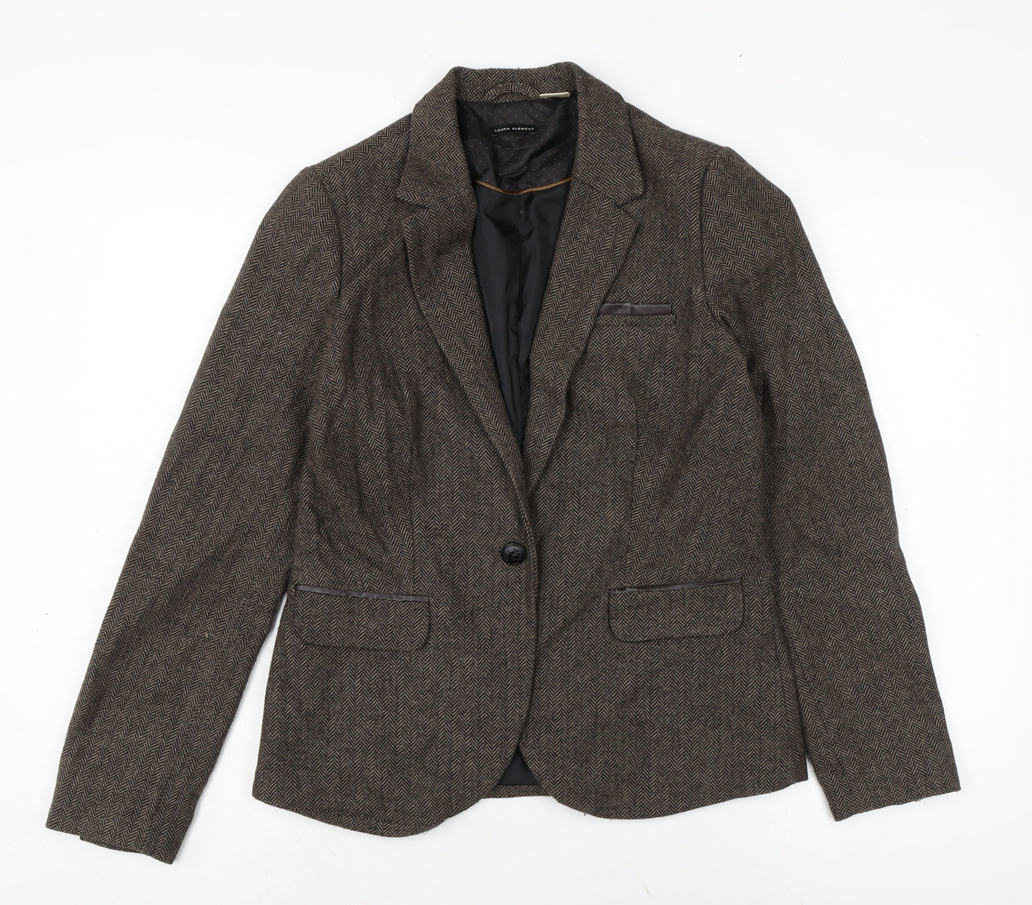 La radoute Womens Brown Jacket Size 12 Button