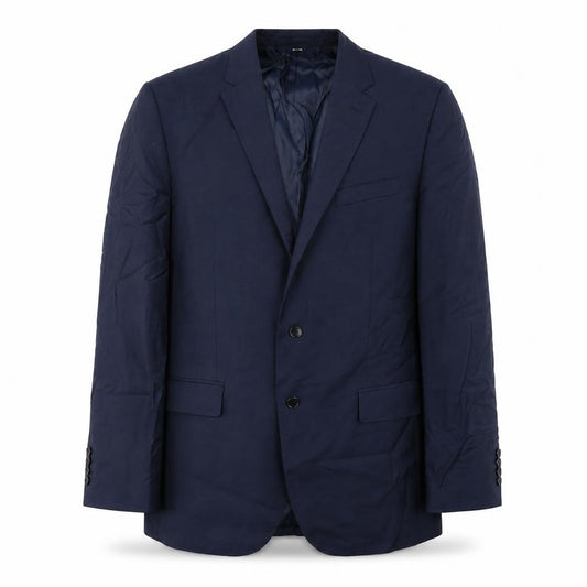 Front view of Autograph men’s blue jacket, size 42, button