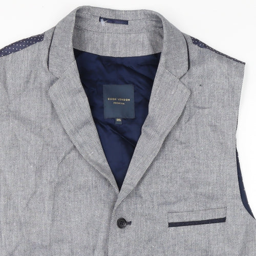 Guide London Mens Blue Jacket Waistcoat Size 3XL Button