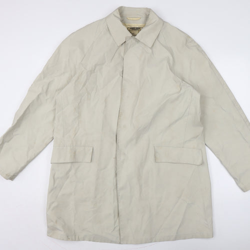 Georgio Armani Mens Ivory Rain Coat Coat Size XL Snap