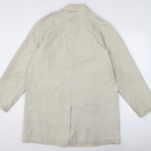 Georgio Armani Mens Ivory Rain Coat Coat Size XL Snap
