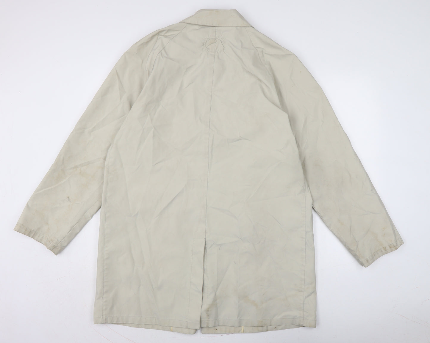 Georgio Armani Mens Ivory Rain Coat Coat Size XL Snap
