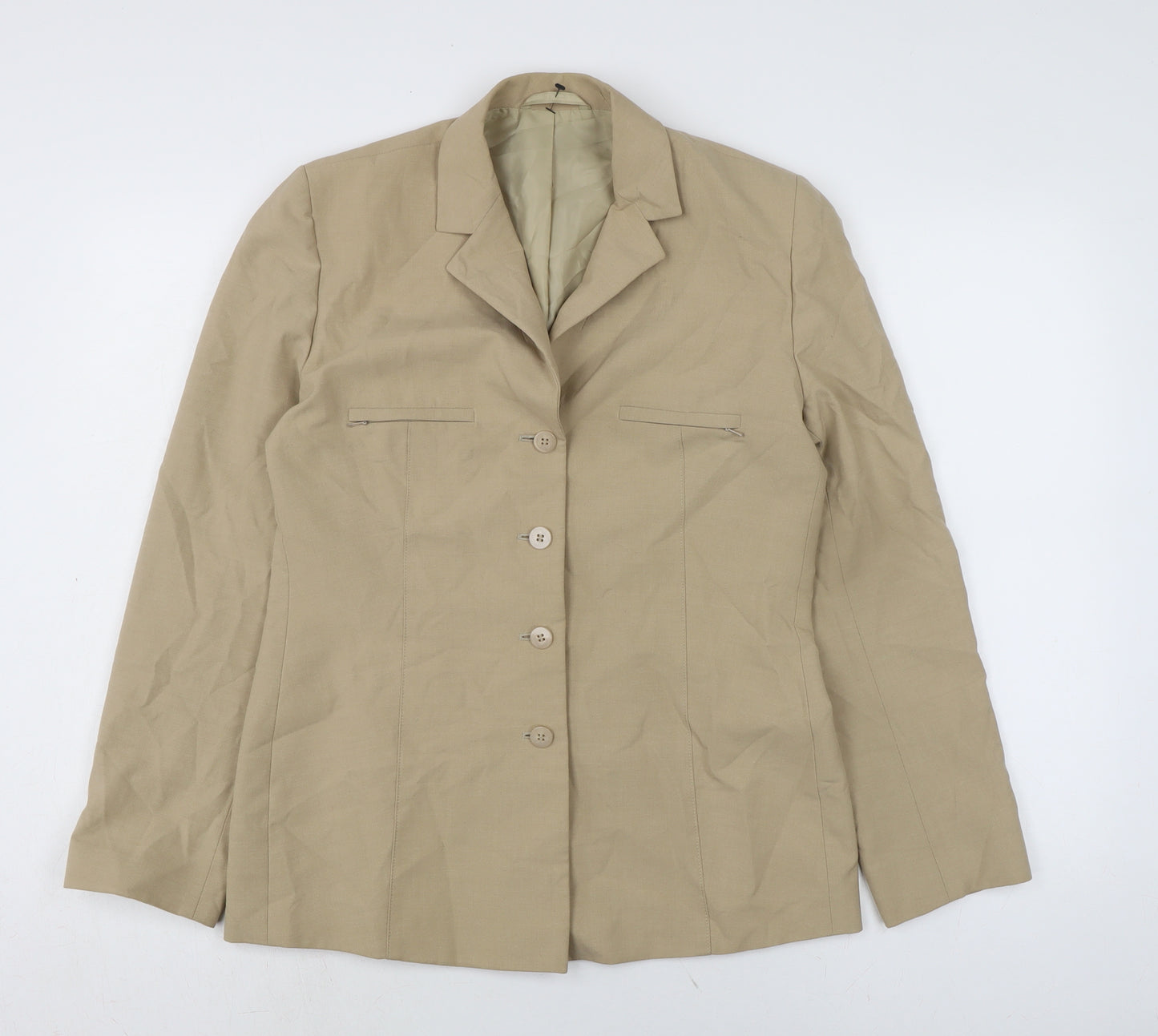 NEXT Womens Beige Jacket Coatigan Size 12 Button