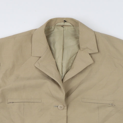 NEXT Womens Beige Jacket Coatigan Size 12 Button