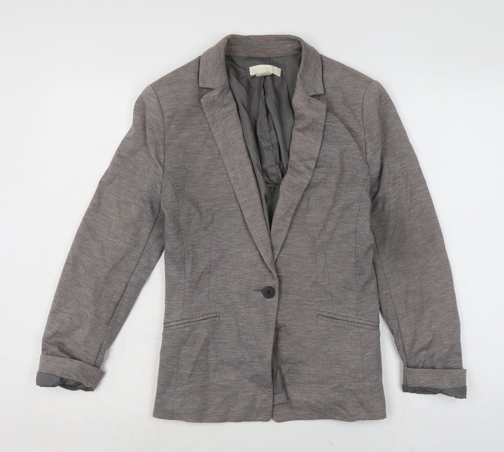 H&M Womens Grey Jacket Size 8 Button