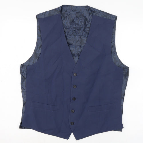 Ocassions Mens Blue Jacket Waistcoat Size 42 Button