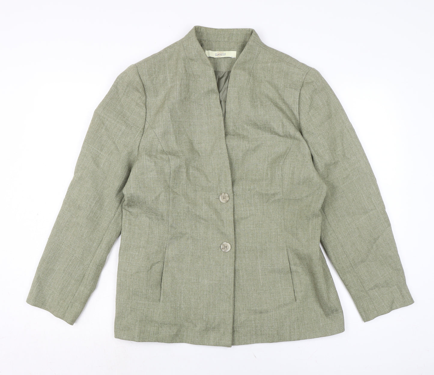 Classics Womens Green Jacket Size 16 Button