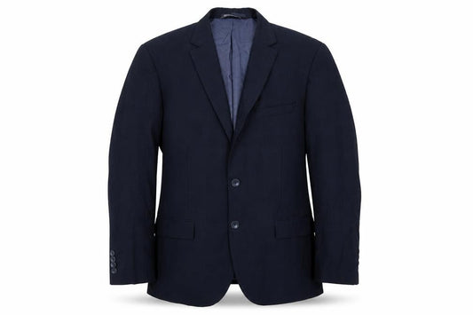 Front view of Marks & Spencer men’s blue gilet jacket, size 40, button