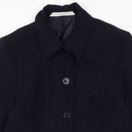 Marks and Spencer Womens Blue Jacket Size 12 Button