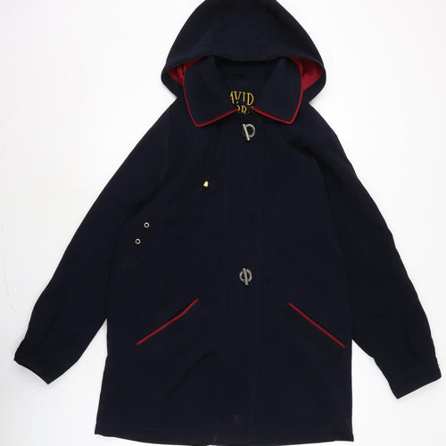 David Barry Womens Blue Anorak Coat Size 12 Zip