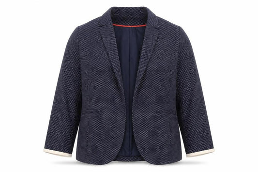 Front view of Next women’s blue jacket, size UK 16