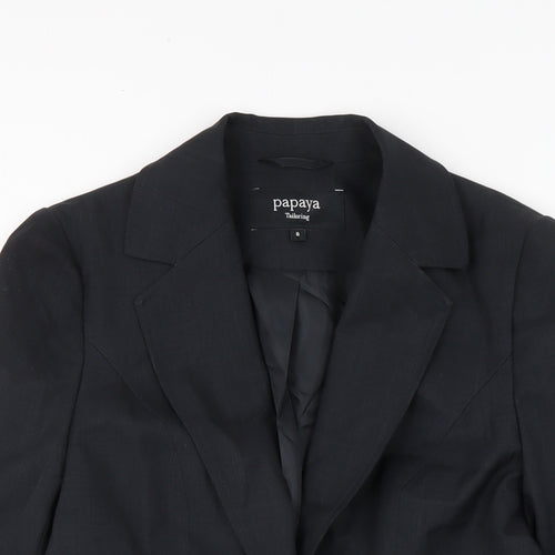 Papaya Womens Black Jacket Size 8 Button