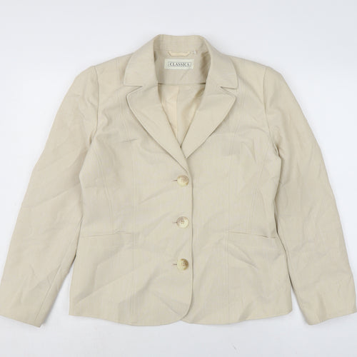 BHS Womens Beige Jacket Size 10 Button
