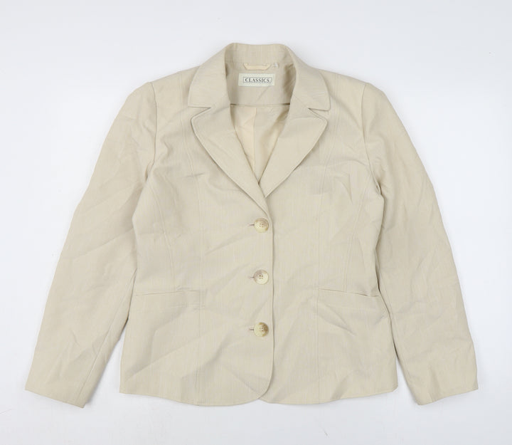 BHS Womens Beige Jacket Size 10 Button