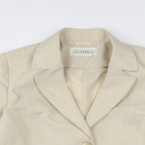 BHS Womens Beige Jacket Size 10 Button