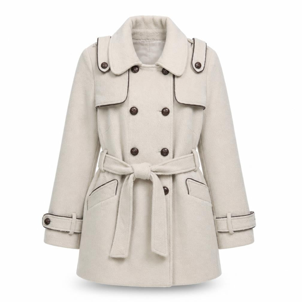 Atmosphere Womens Beige Overcoat Coat Size 12 Button