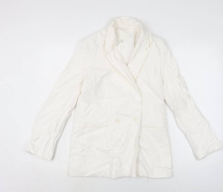 H&M Womens White Jacket Size XS Button