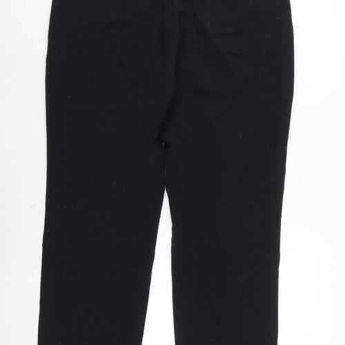 Marks and Spencer Womens Black Polyester Trousers Size 14 L29 in Regular Zip