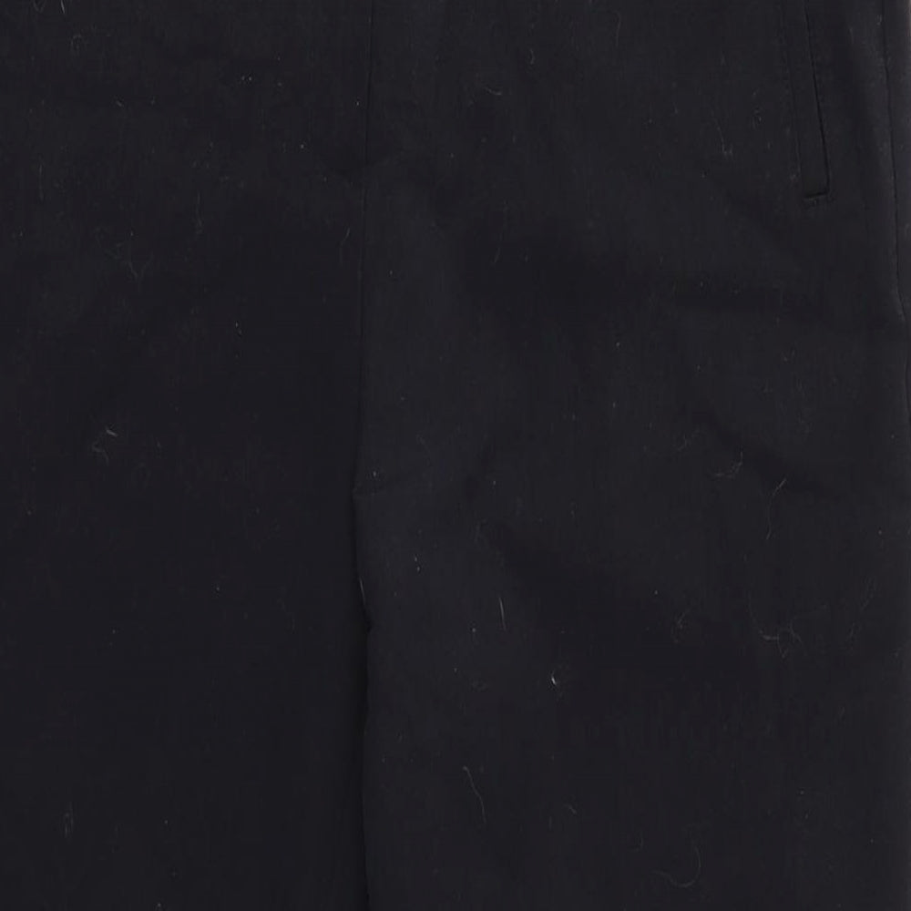 Marks and Spencer Womens Black Polyester Trousers Size 14 L29 in Regular Zip