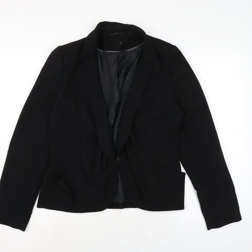 F&F Womens Black Jacket Size 12 Hook & Eye