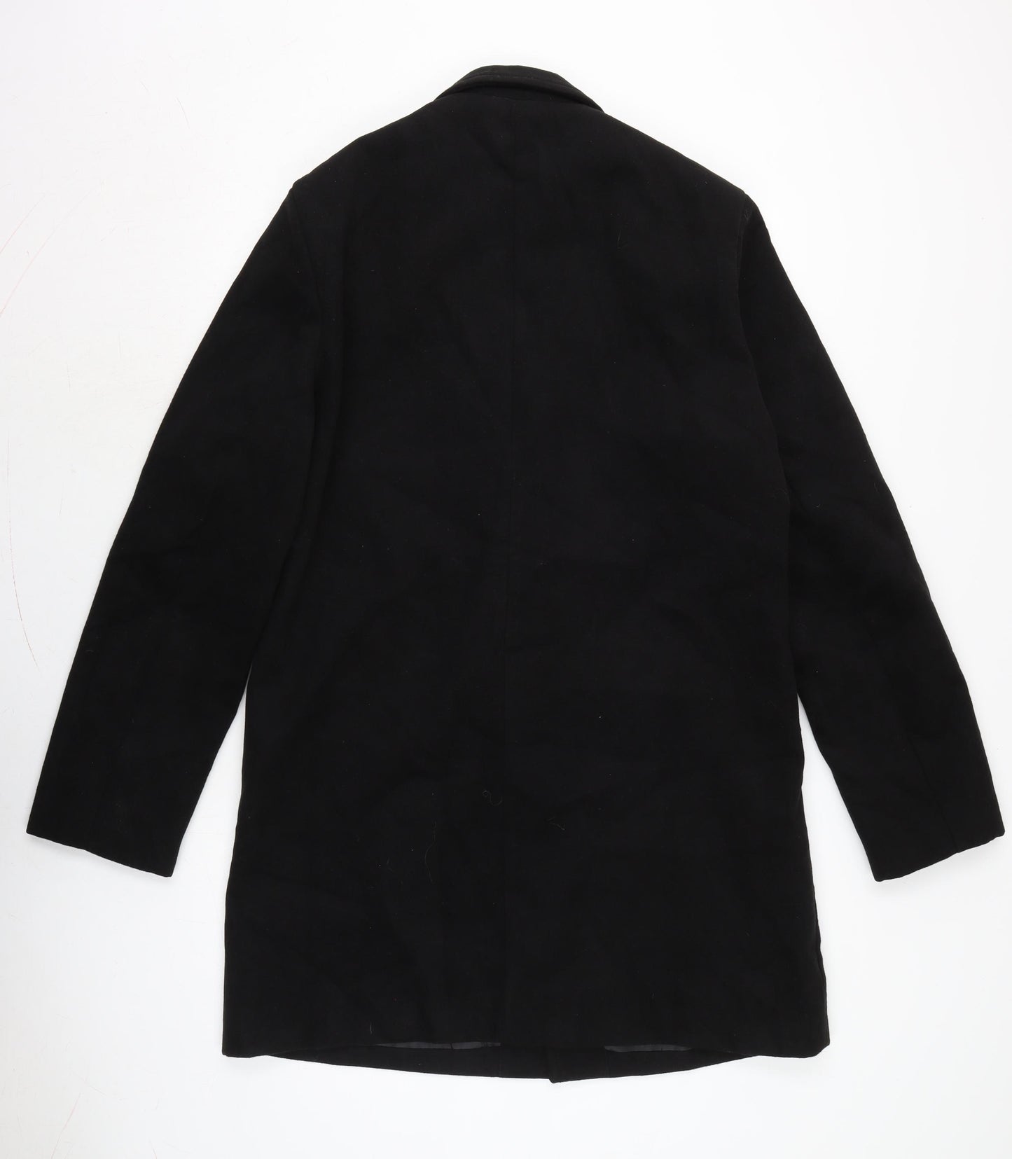 Benibos Mens Black Overcoat Coat Size XL Button