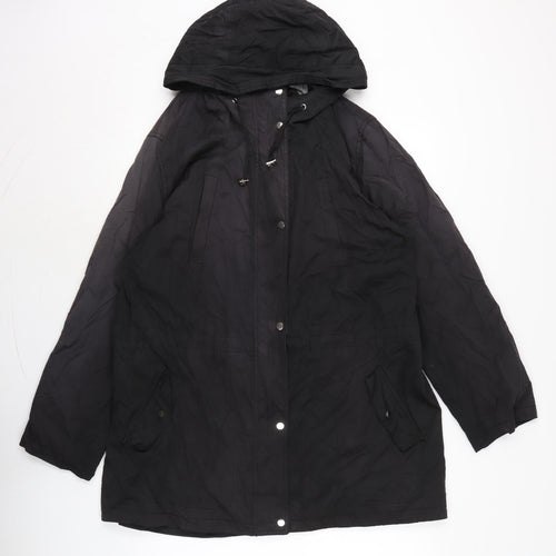 George Womens Black Anorak Coat Size 22 Zip