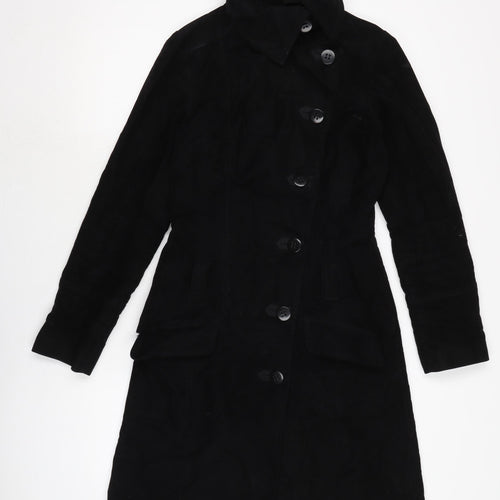 Warehouse Womens Black Military Jacket Coat Size 8 Button