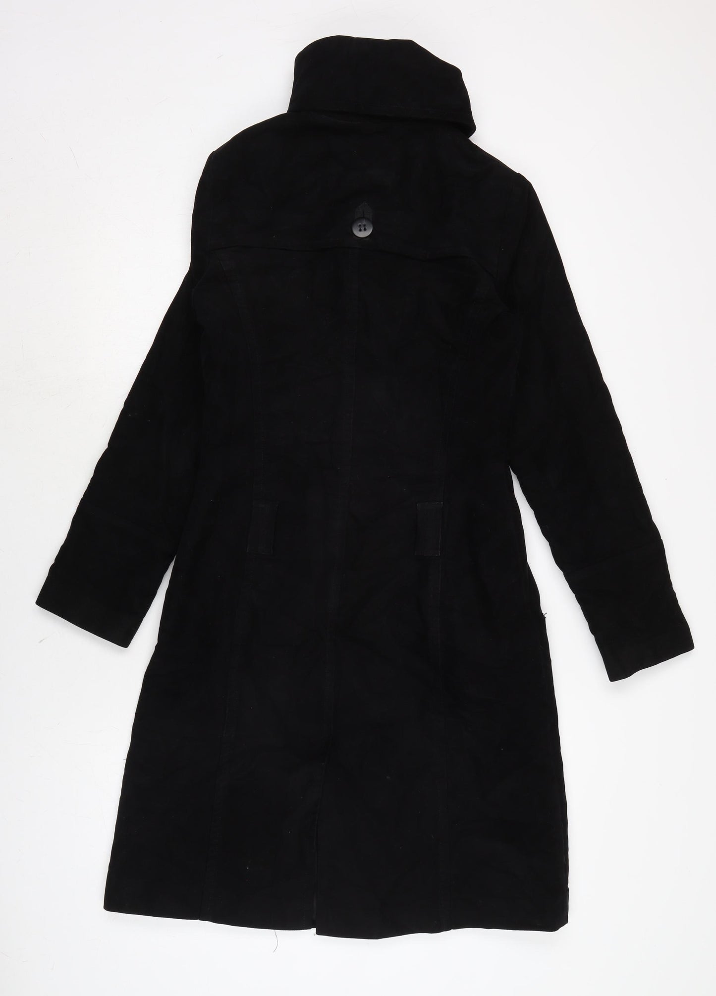 Warehouse Womens Black Military Jacket Coat Size 8 Button