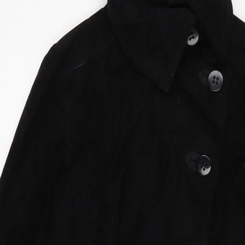Warehouse Womens Black Military Jacket Coat Size 8 Button