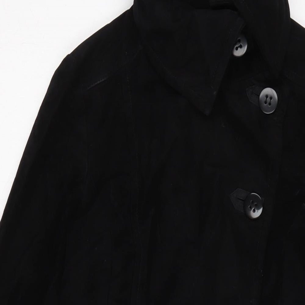 Warehouse Womens Black Military Jacket Coat Size 8 Button