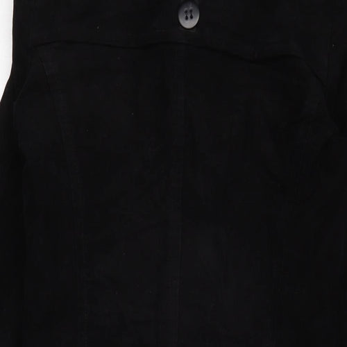 Warehouse Womens Black Military Jacket Coat Size 8 Button