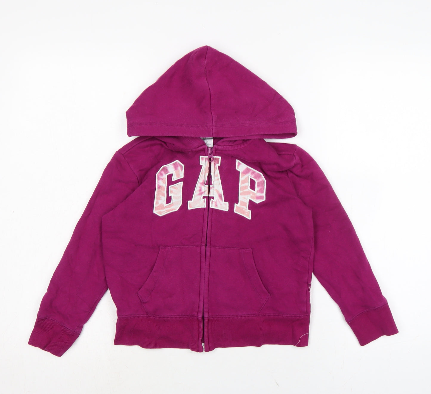Gap Girls Purple Cotton Full Zip Hoodie Size 6-7 Years Zip