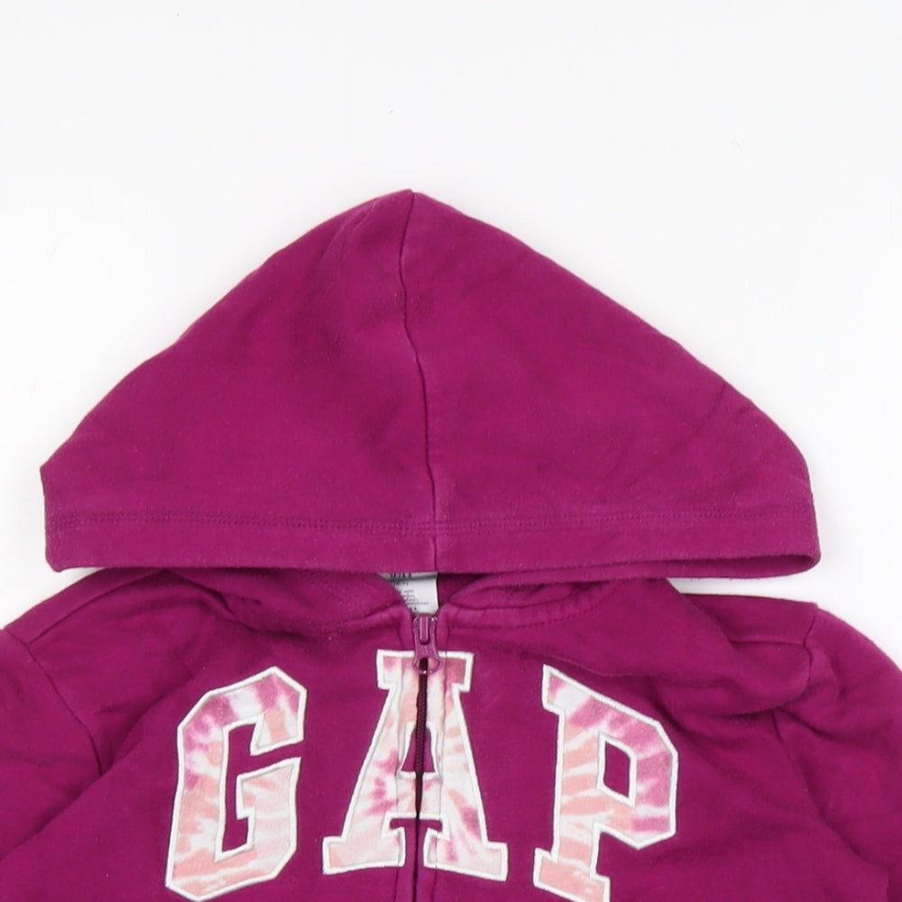 Gap Girls Purple Cotton Full Zip Hoodie Size 6-7 Years Zip