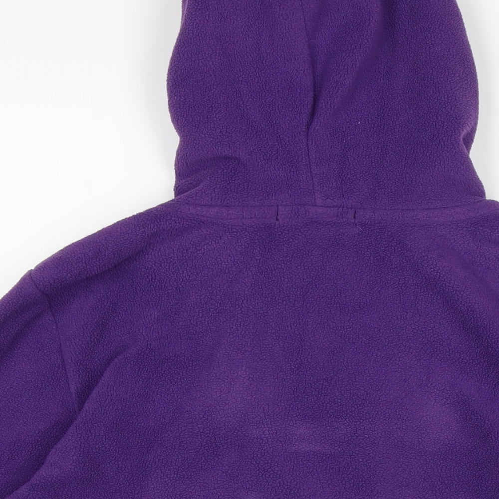 Doubleju Womens Purple Crew Neck Polyester Full Zip Jumper Size M