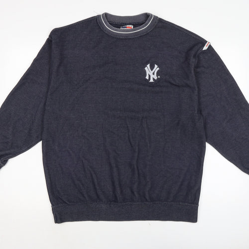 Apparel Mens Blue Cotton Pullover Sweatshirt Size L