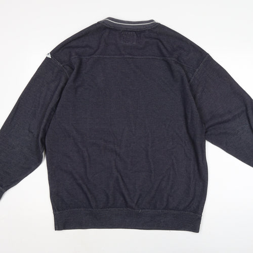 Apparel Mens Blue Cotton Pullover Sweatshirt Size L