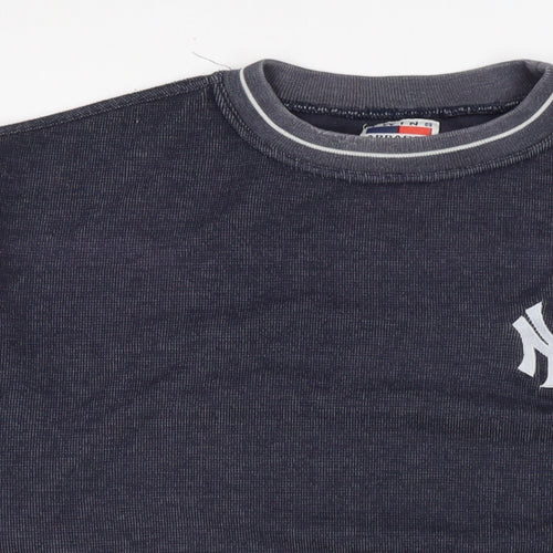 Apparel Mens Blue Cotton Pullover Sweatshirt Size L