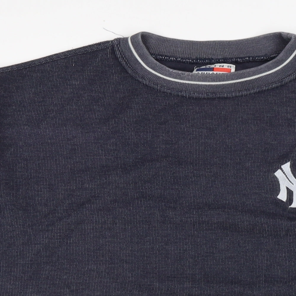 Apparel Mens Blue Cotton Pullover Sweatshirt Size L