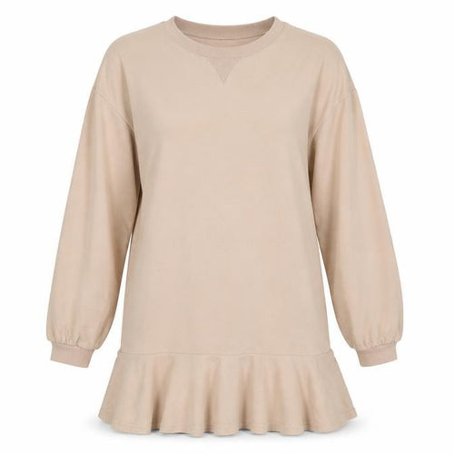 Style cheat Womens Beige Cotton Jumper Dress Size M Crew Neck