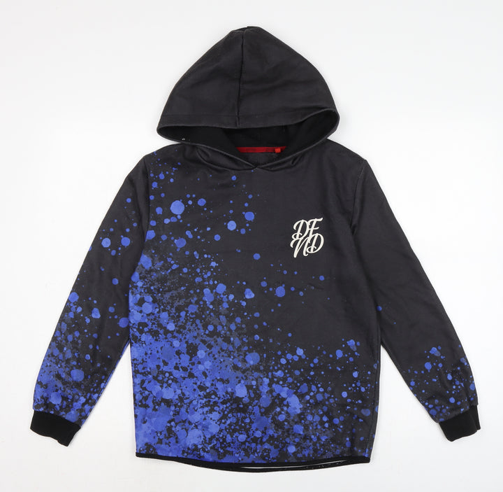 DFVD Boys Blue Cotton Pullover Hoodie Size 13-14 Years