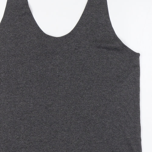 MNG Womens Grey Polyester Basic Button-Up Size XL Scoop Neck