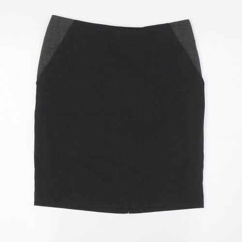 NEXT Womens Grey Polyester Straight & Pencil Skirt Size 6 Zip