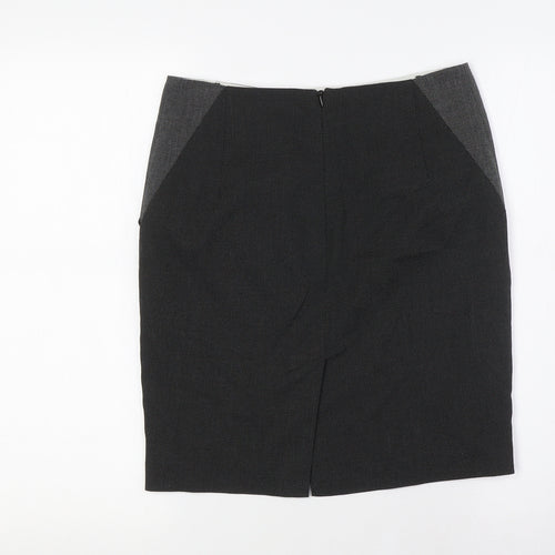 NEXT Womens Grey Polyester Straight & Pencil Skirt Size 6 Zip