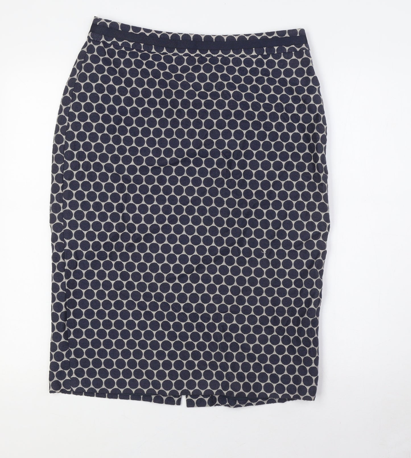 Boden Womens Blue Polka Dot Polyester Straight & Pencil Skirt Size 12 Zip