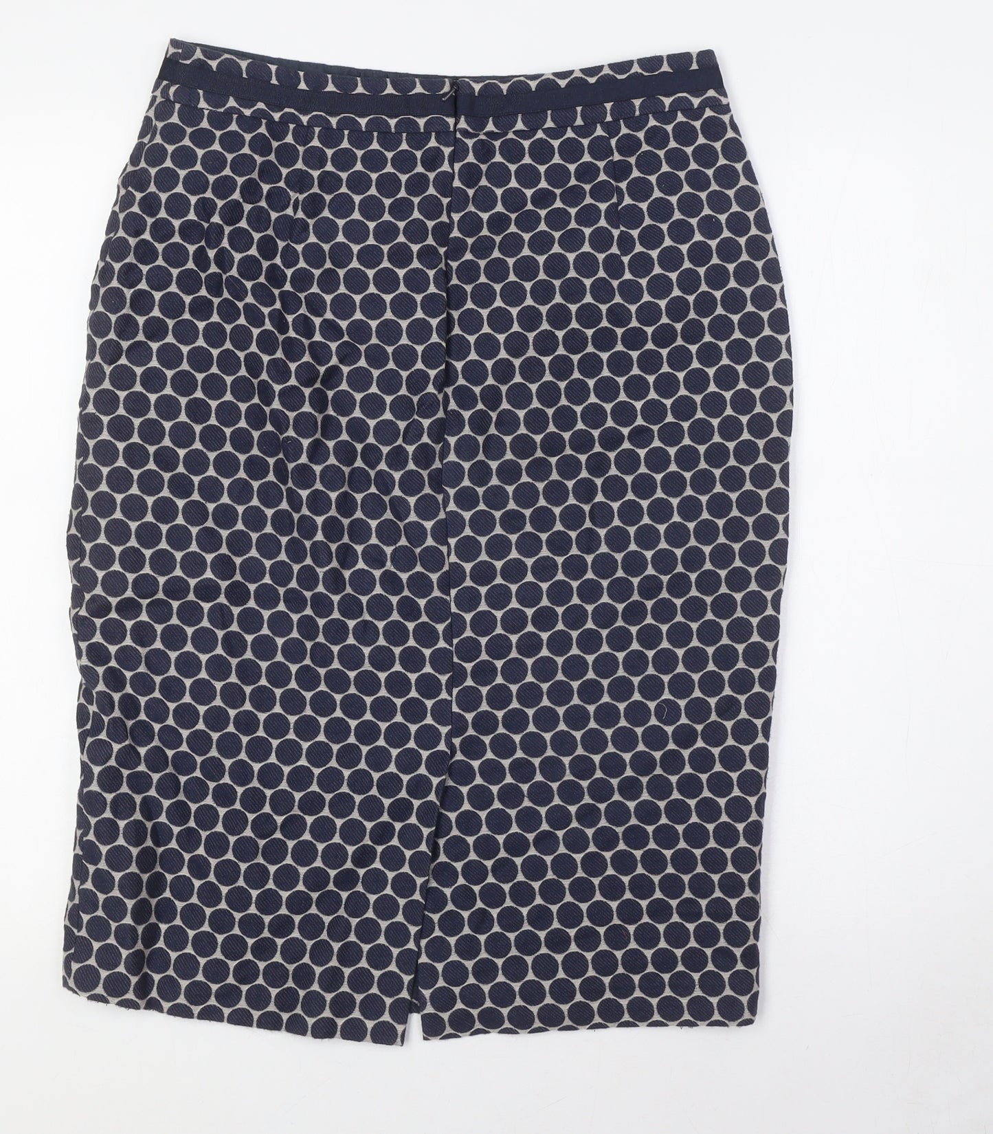 Boden Womens Blue Polka Dot Polyester Straight & Pencil Skirt Size 12 Zip