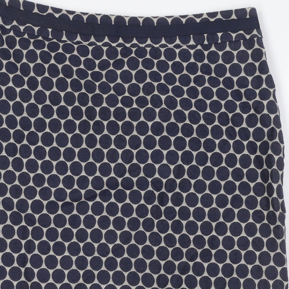 Boden Womens Blue Polka Dot Polyester Straight & Pencil Skirt Size 12 Zip