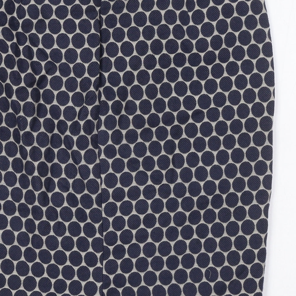 Boden Womens Blue Polka Dot Polyester Straight & Pencil Skirt Size 12 Zip